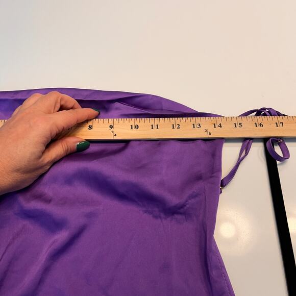 NWT Danielle Bernstein Purple Evening Stretch Charmeuse Slip Dress Size Small - Picture 13 of 15